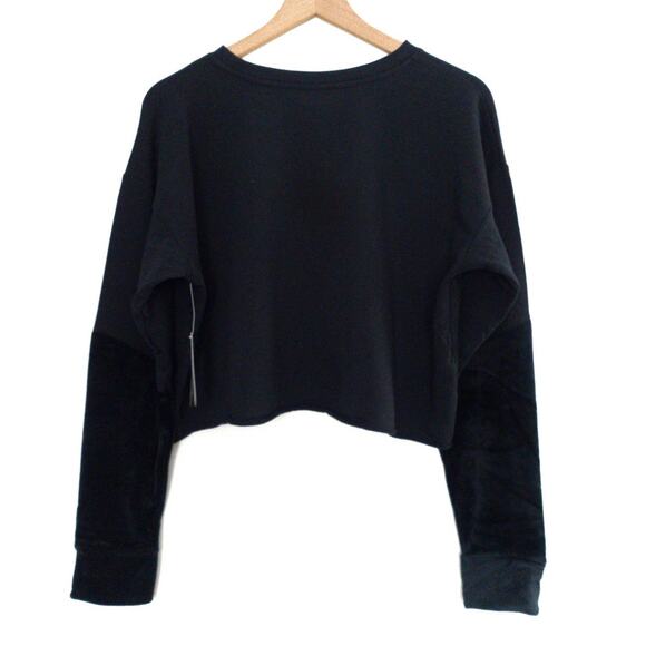NWT Splendid Velvet Long Sleeve Cropped Sweatshirt - Medium - Picture 2 of 3